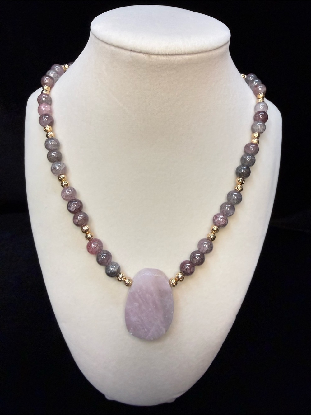 Crackle Quartz and Rose Quartz Necklace
